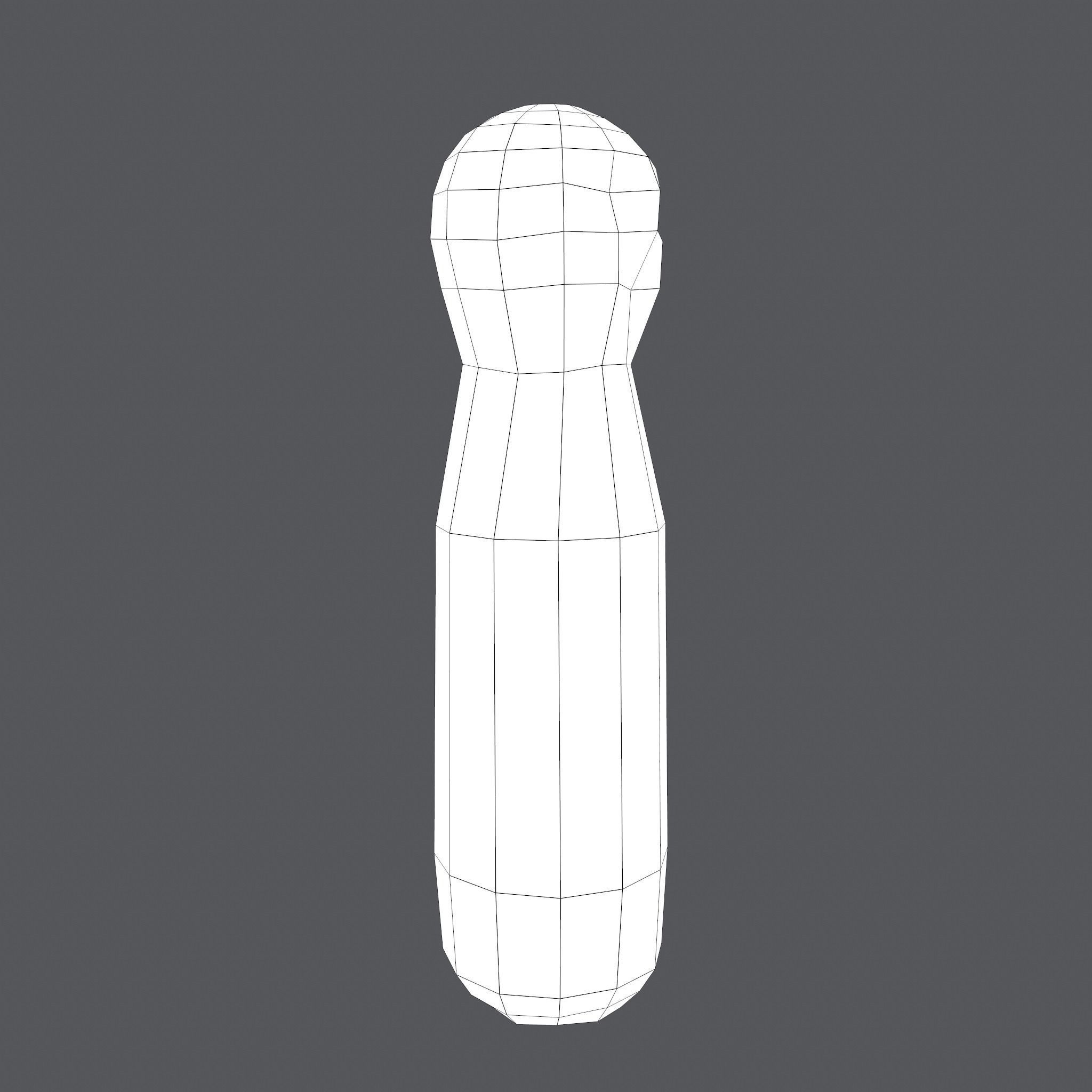 Medieval Wooden Toy Doll Low-poly 3D model_28