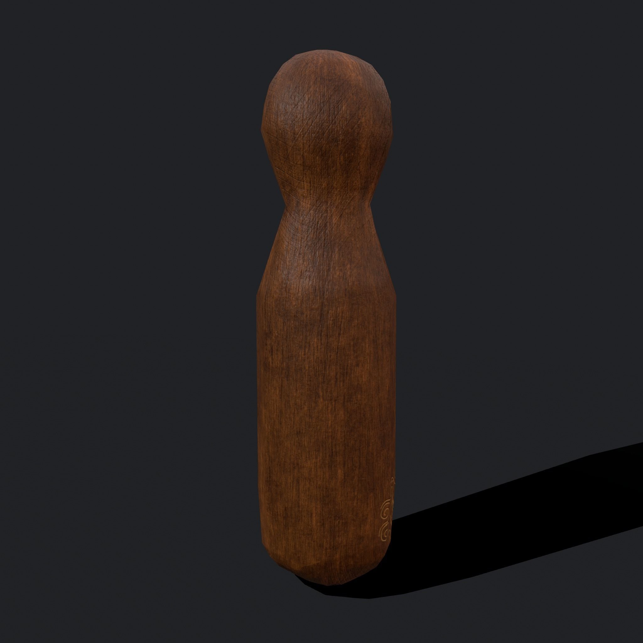 Medieval Wooden Toy Doll Low-poly 3D model_23