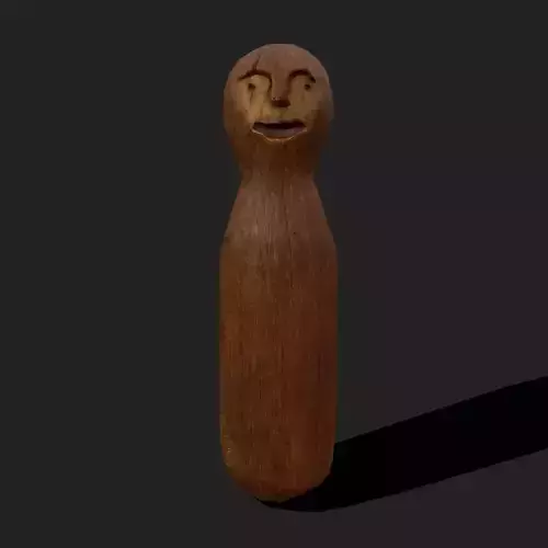 Medieval Wooden Toy Doll Low-poly 3D model