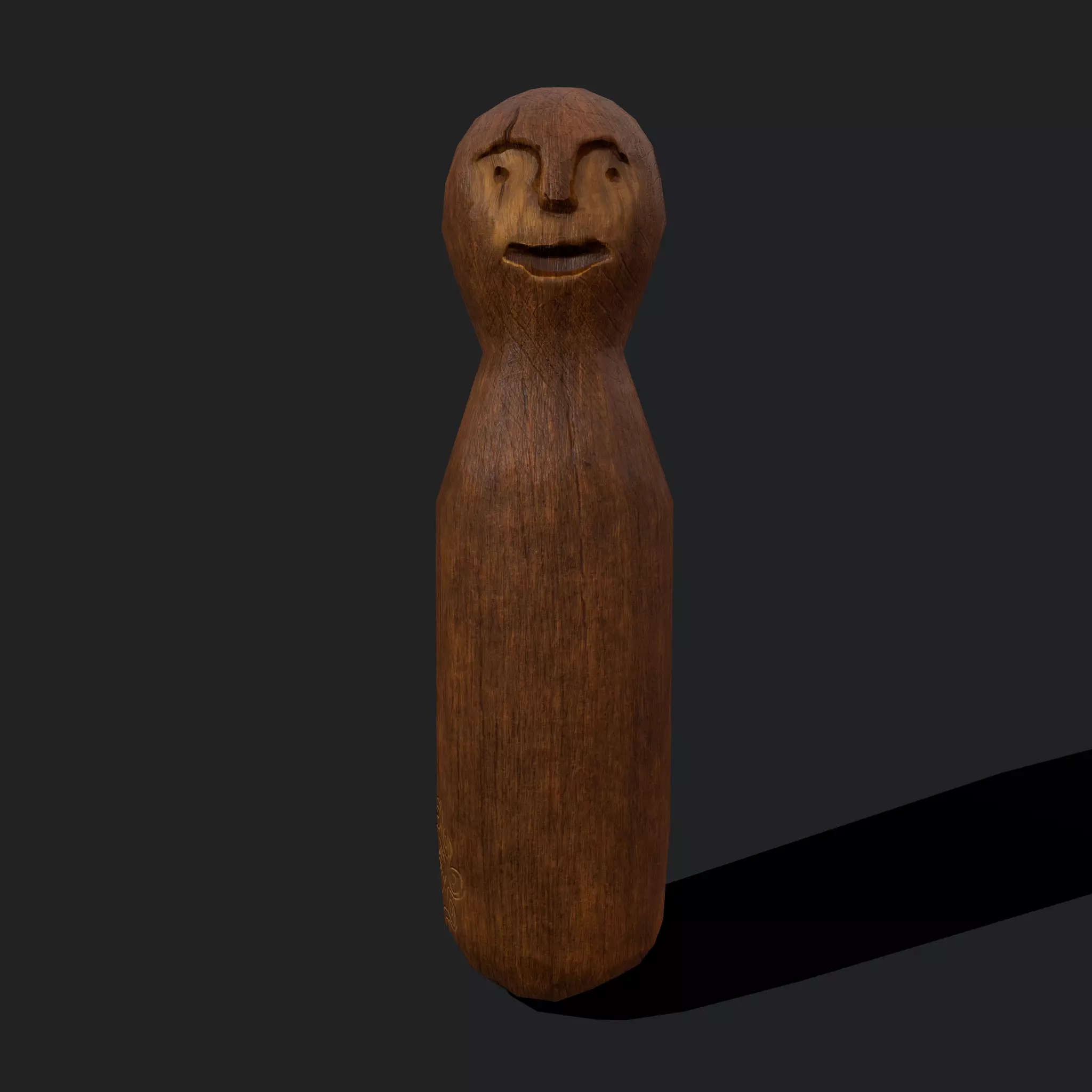 Medieval Wooden Toy Doll Low-poly 3D model_0