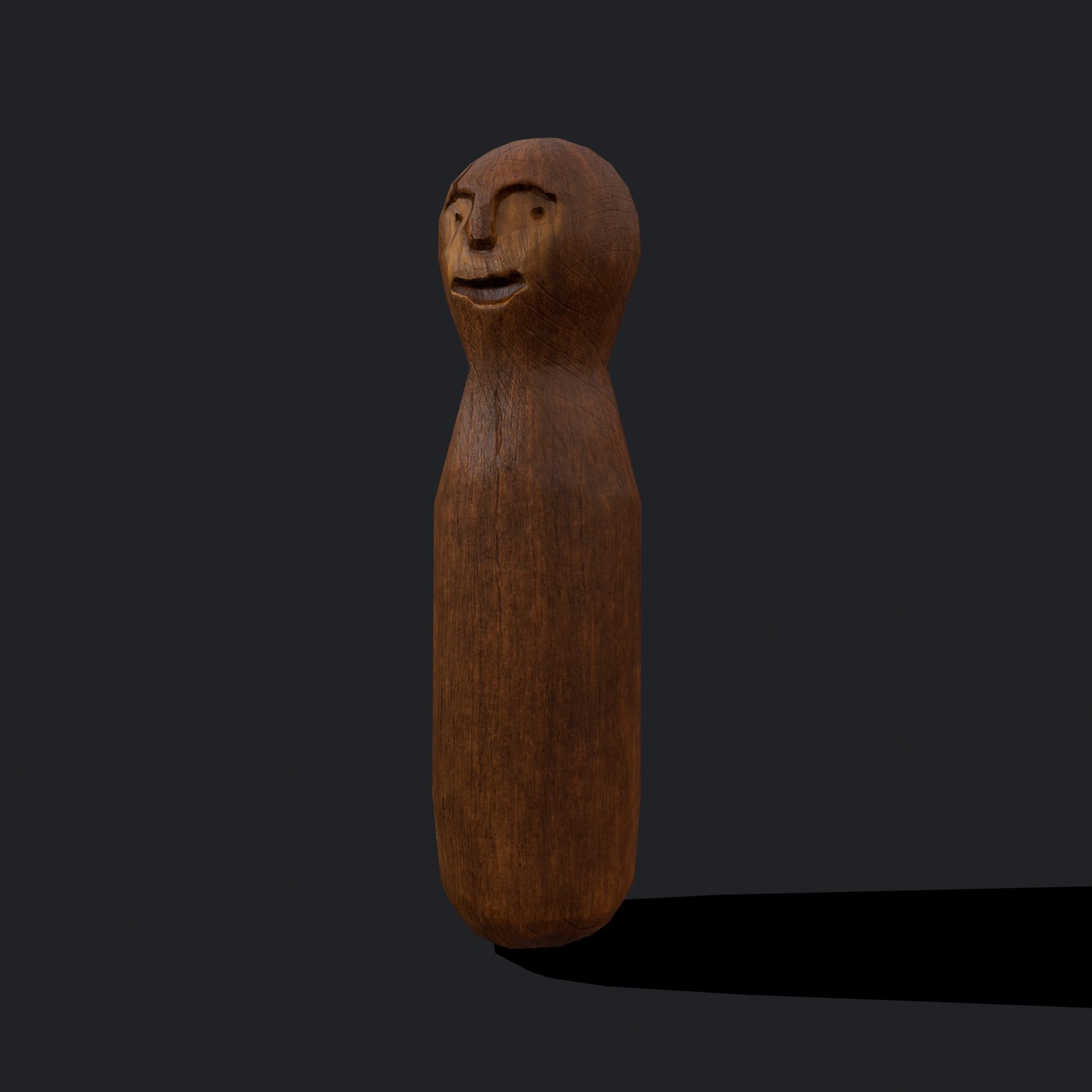 Medieval Wooden Toy Doll Low-poly 3D model_15