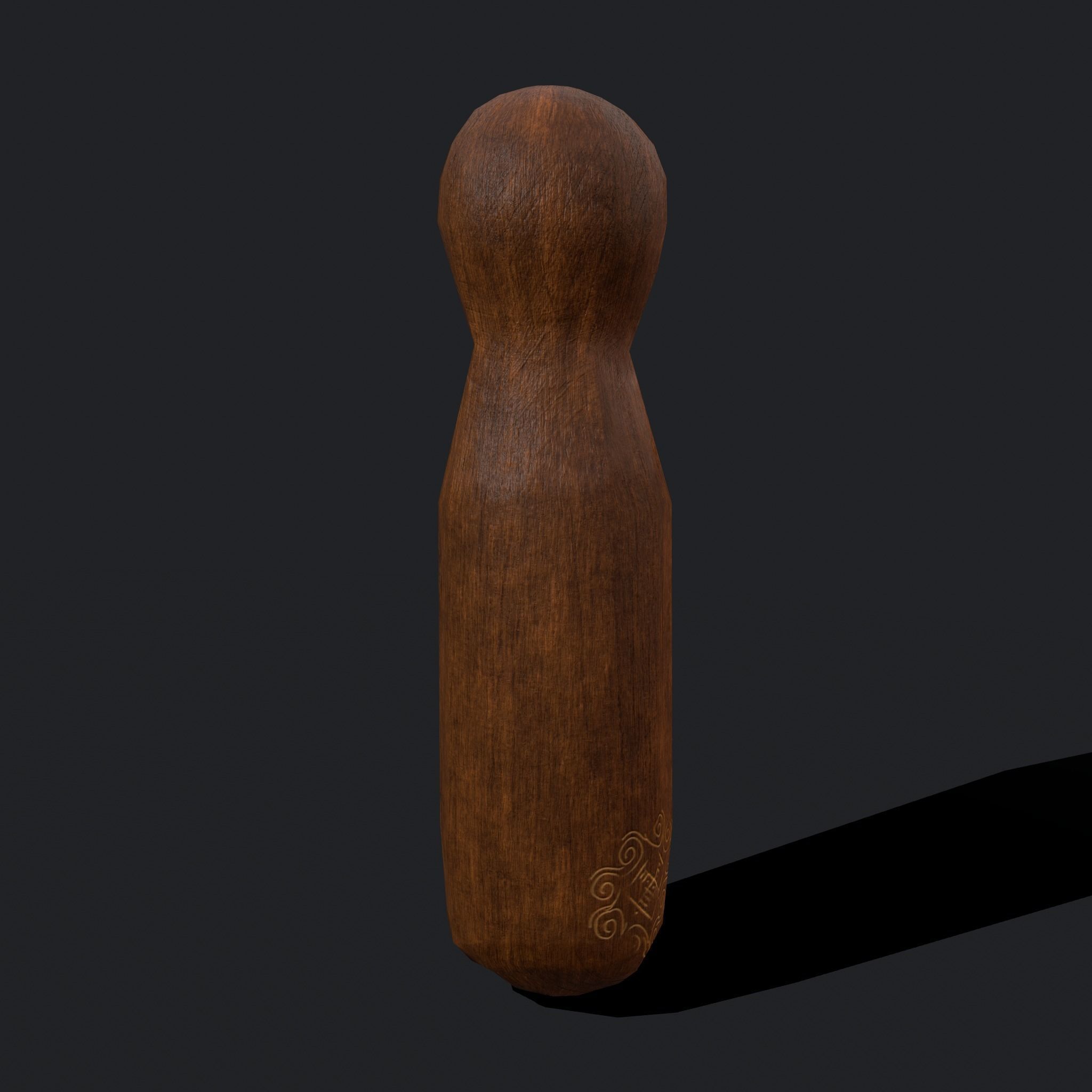 Medieval Wooden Toy Doll Low-poly 3D model_22
