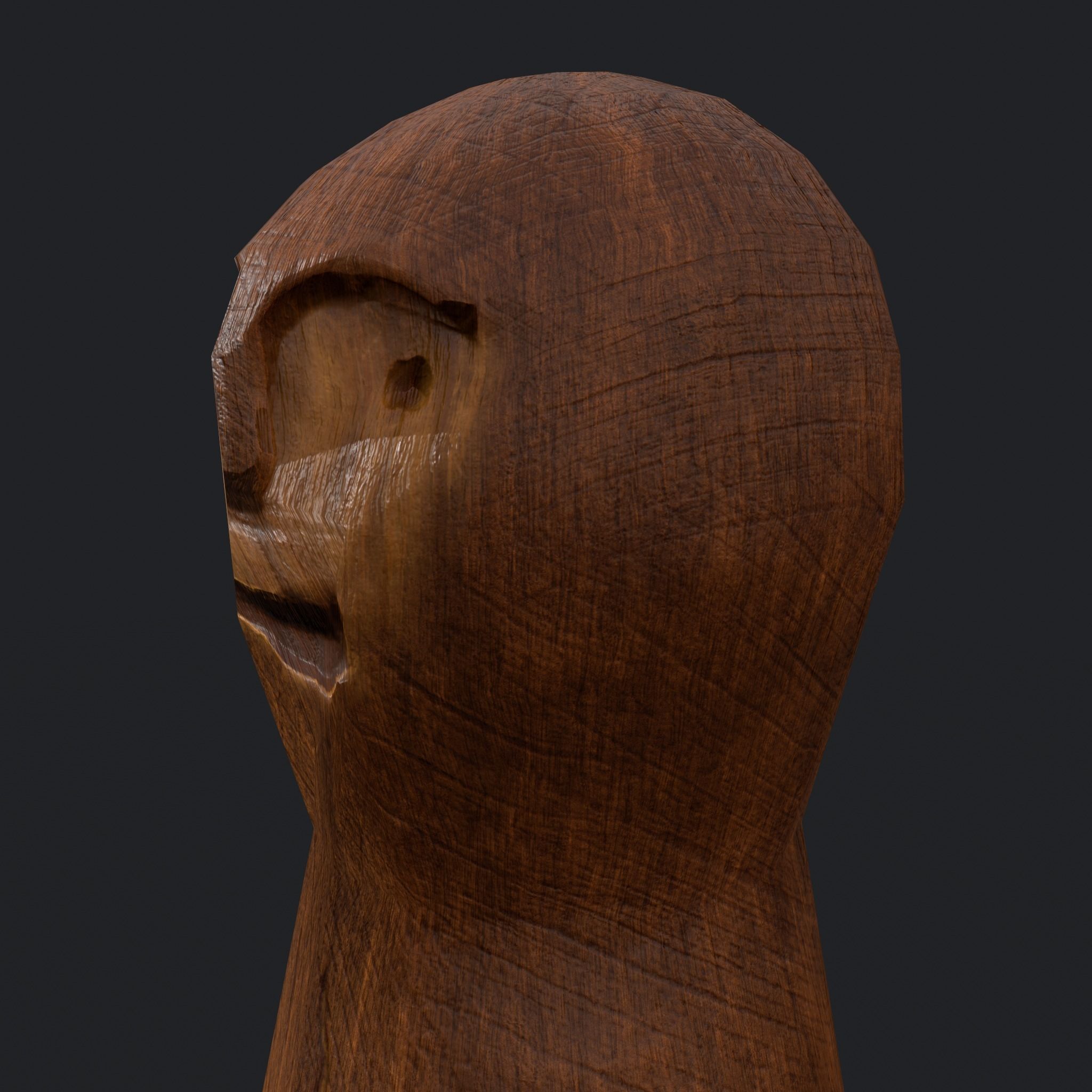 Medieval Wooden Toy Doll Low-poly 3D model_14