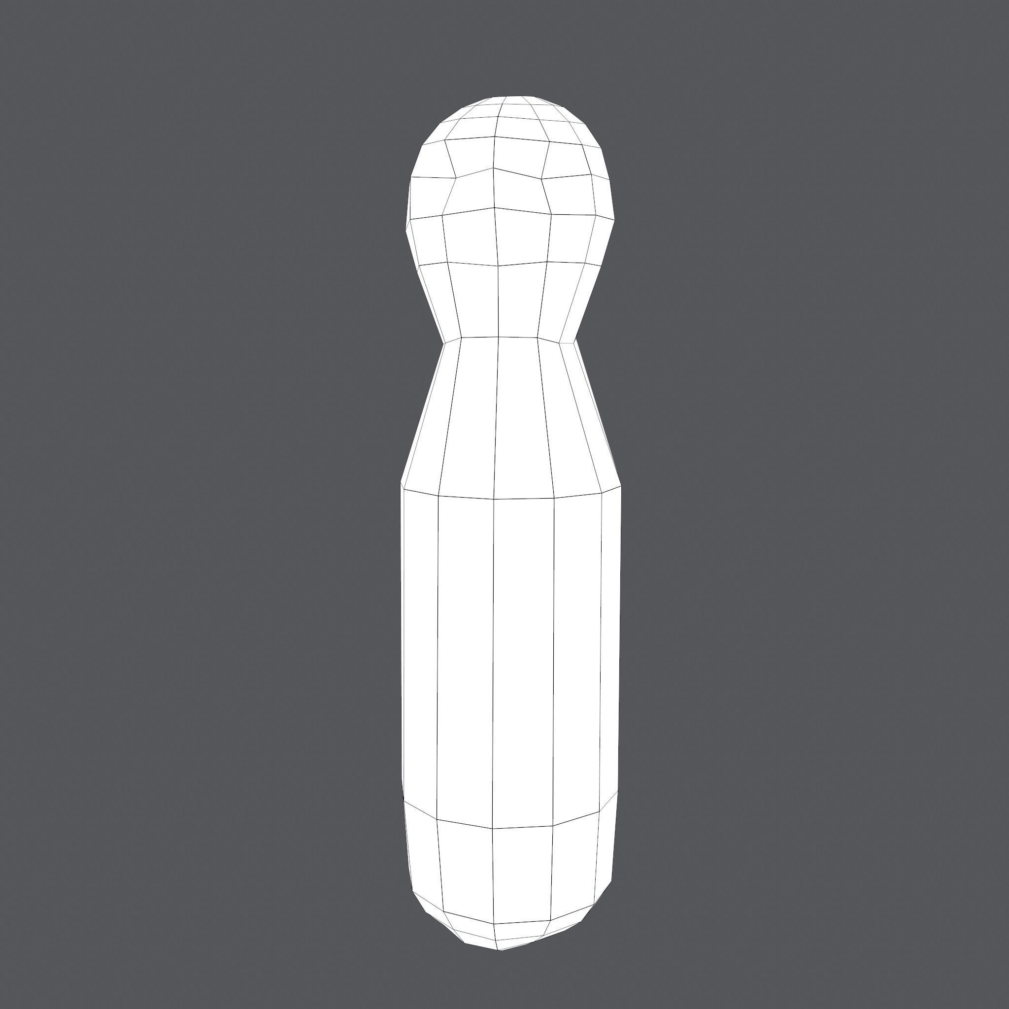 Medieval Wooden Toy Doll Low-poly 3D model_27