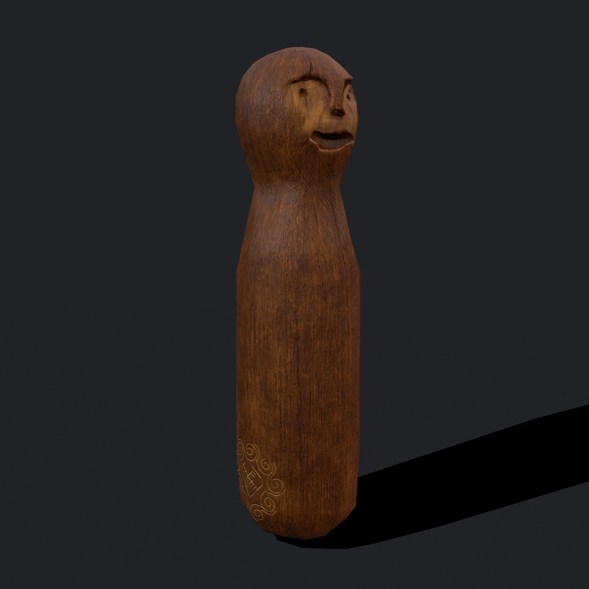 Medieval Wooden Toy Doll Low-poly 3D model_12