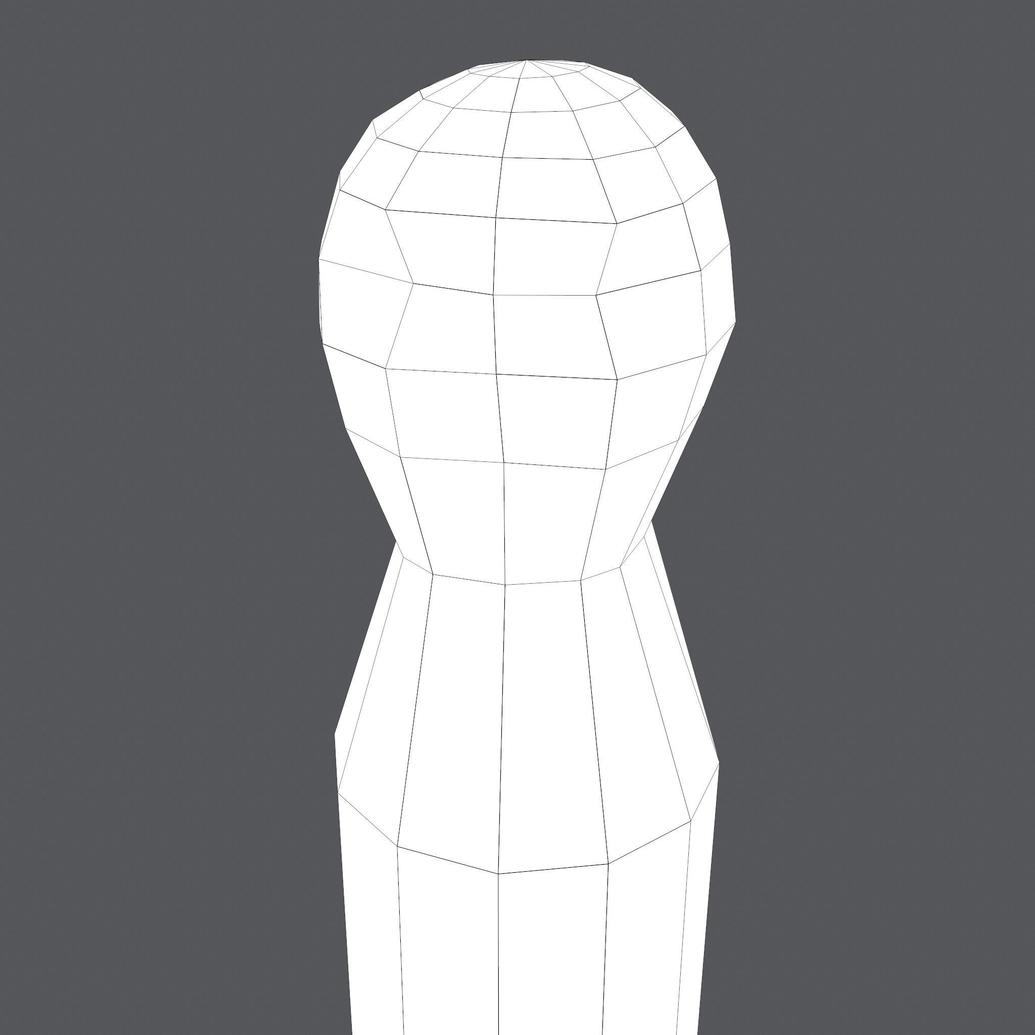 Medieval Wooden Toy Doll Low-poly 3D model_33