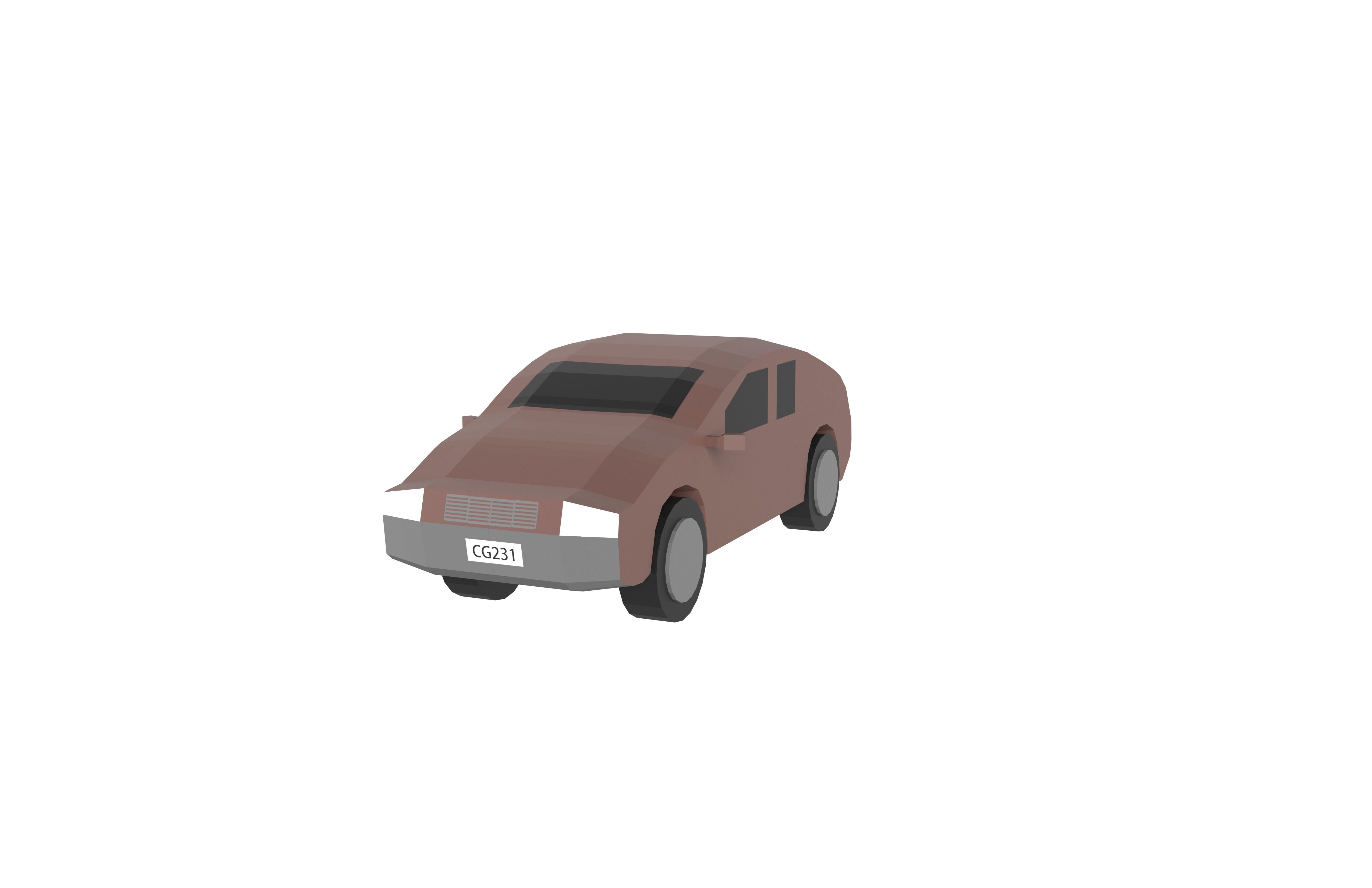 Low Poly Car 0004 Low-poly 3D model_2