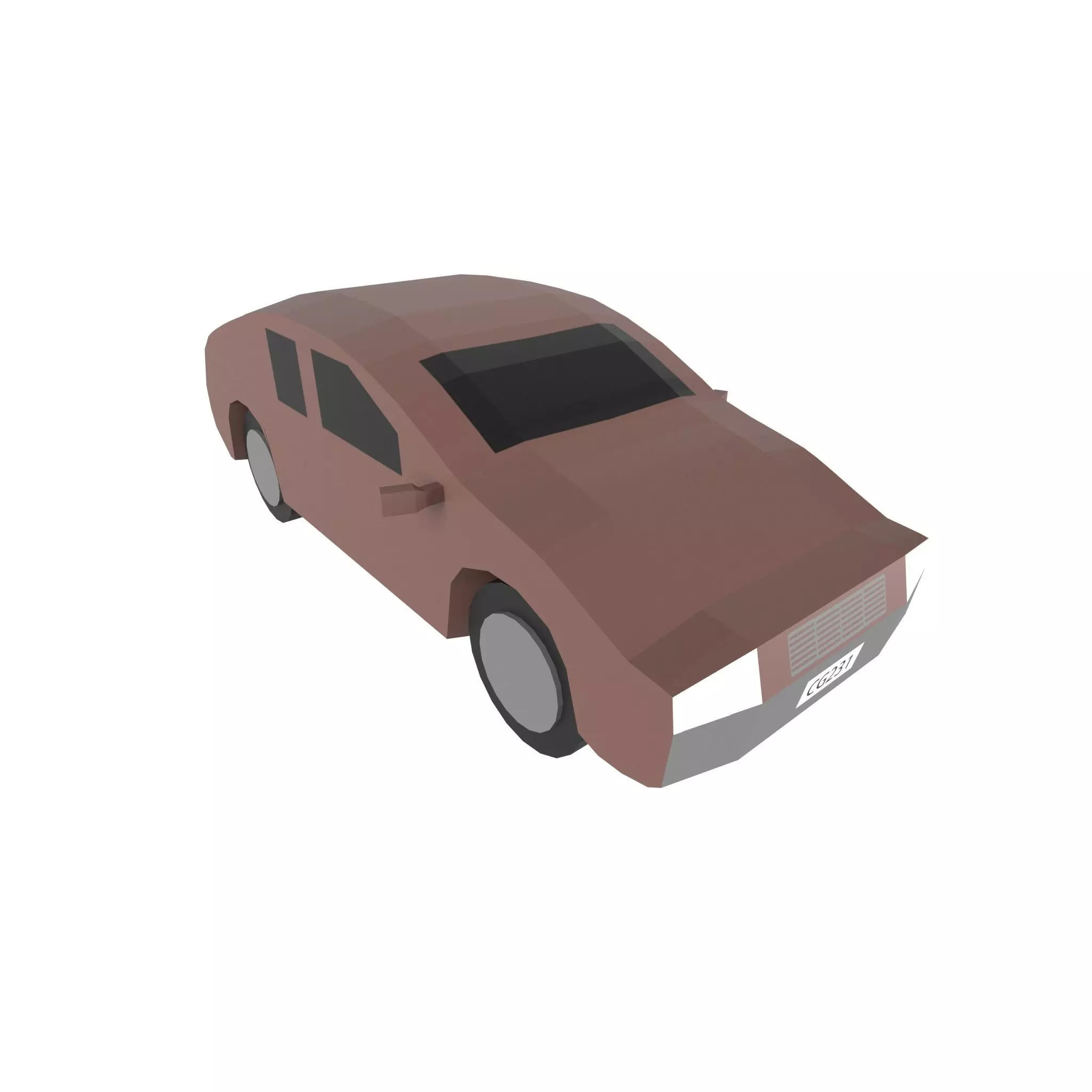 Low Poly Car 0004 Low-poly 3D model_0