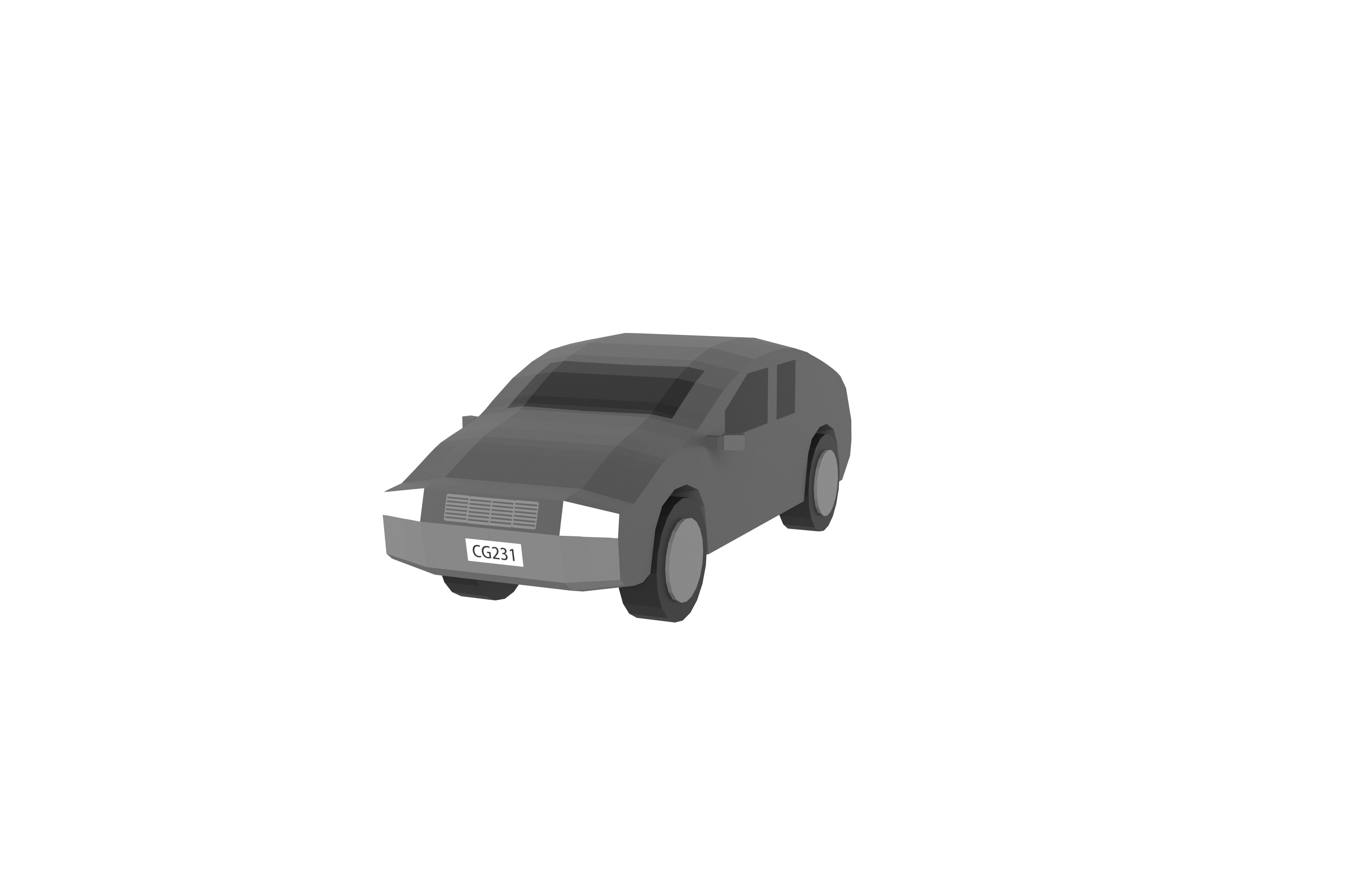 Low Poly Car 0005 Low-poly 3D model_2
