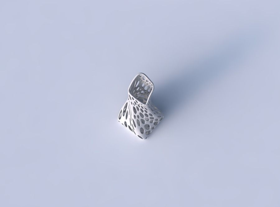 Vase squeezed and bent quadratic 2 with smooth organic lattice 3D print model_2