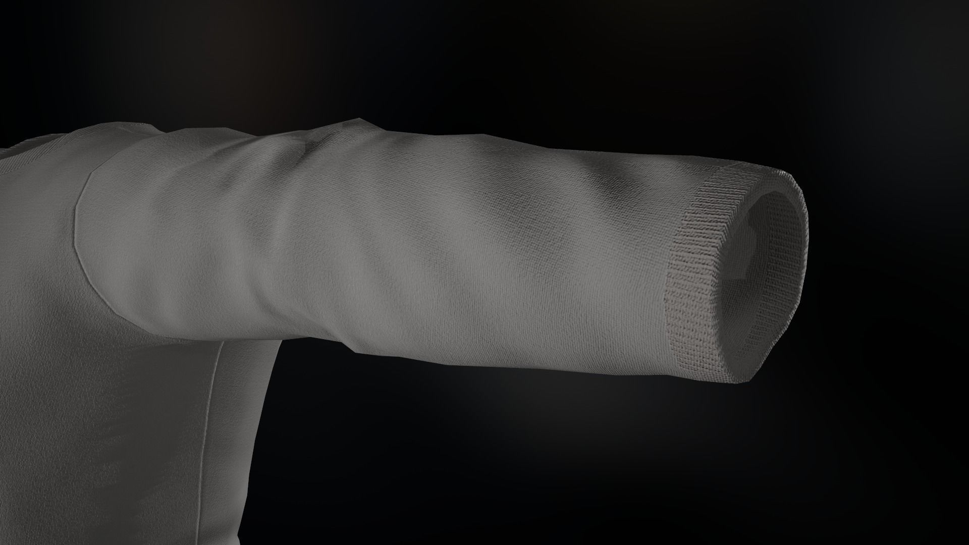 Gray Long Sleeve T-Shirt Low-poly 3D model_5