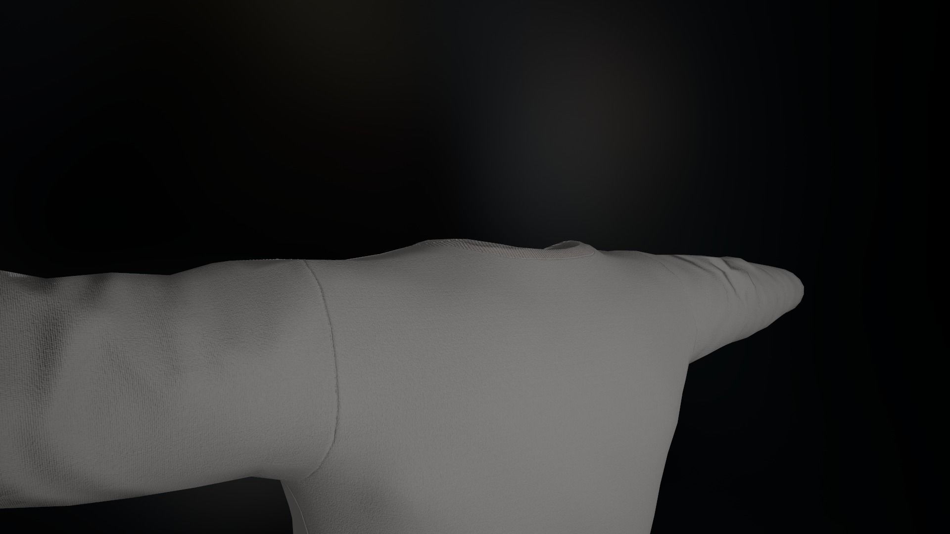 Gray Long Sleeve T-Shirt Low-poly 3D model_10