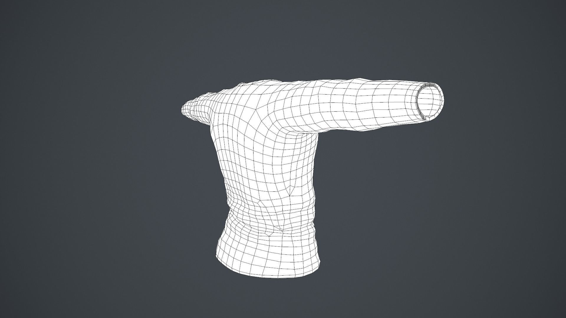 Gray Long Sleeve T-Shirt Low-poly 3D model_18