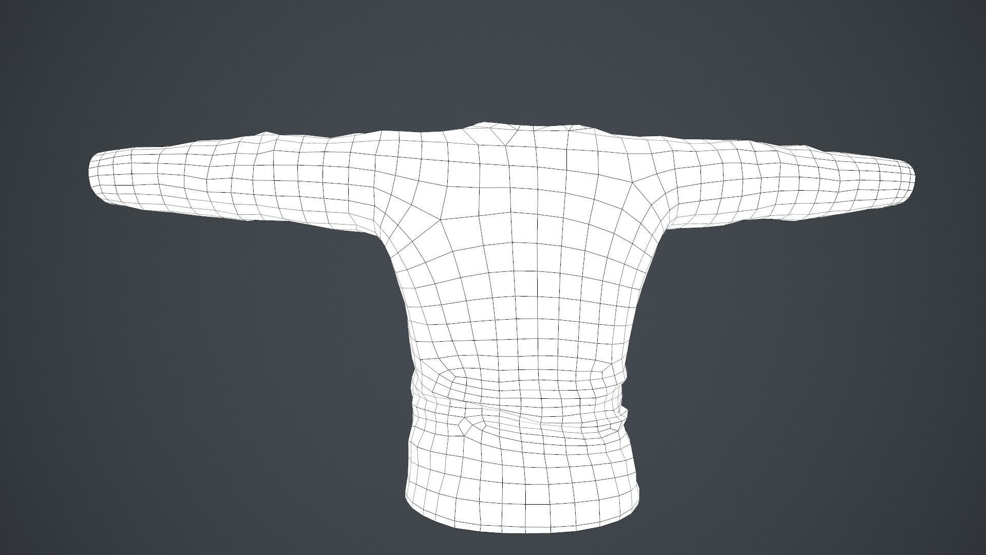 Gray Long Sleeve T-Shirt Low-poly 3D model_14