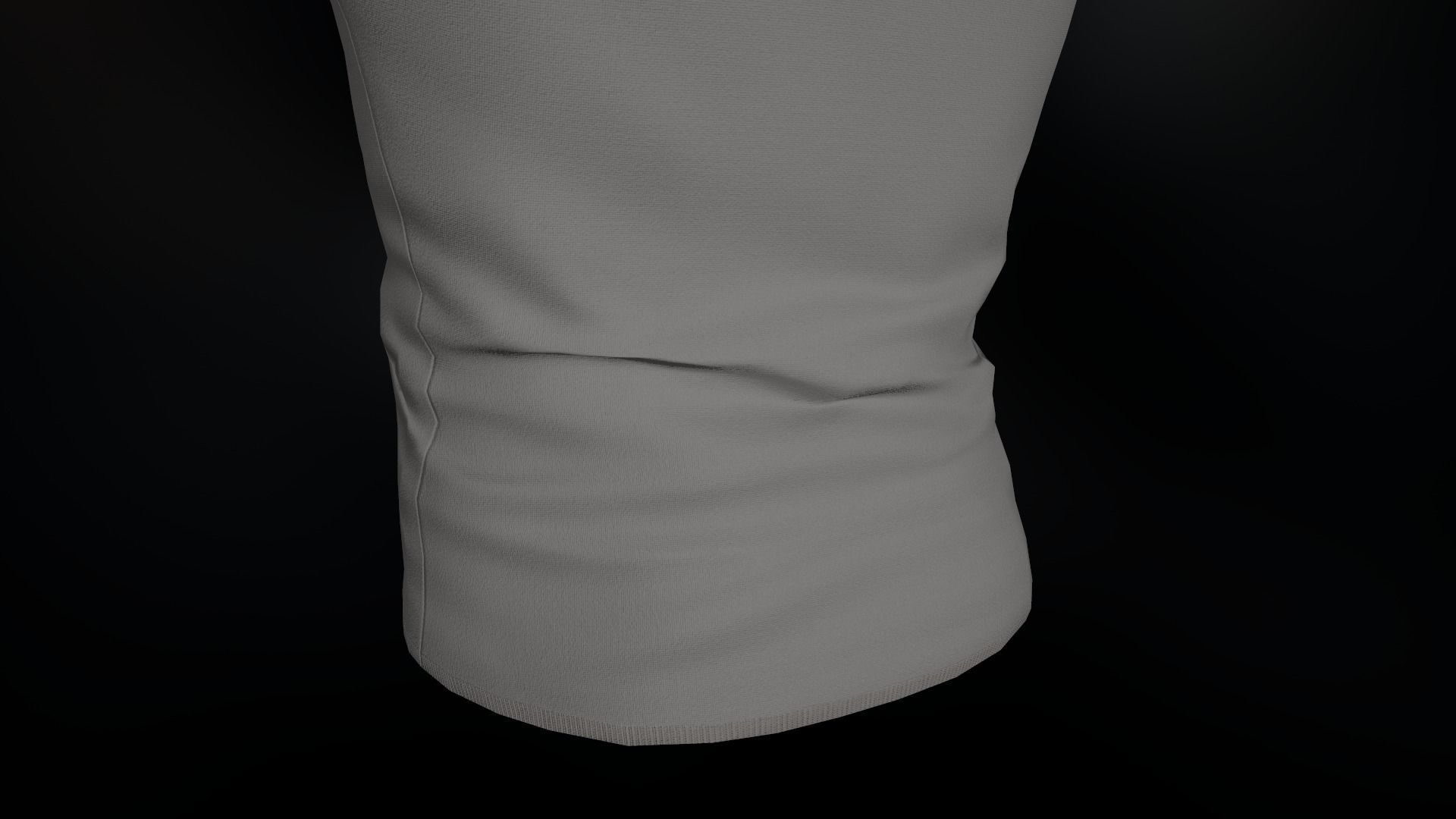 Gray Long Sleeve T-Shirt Low-poly 3D model_7