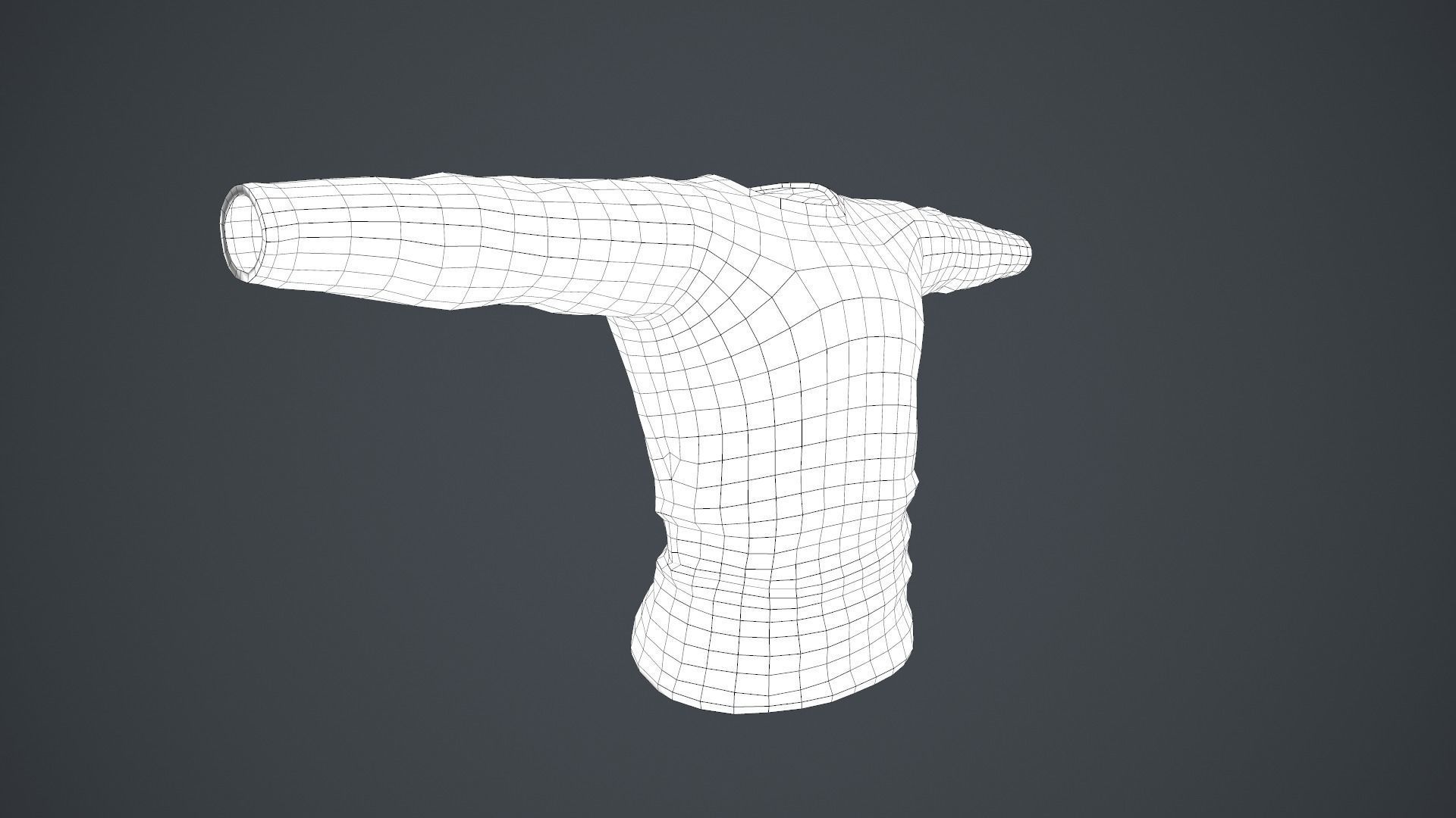 Gray Long Sleeve T-Shirt Low-poly 3D model_16