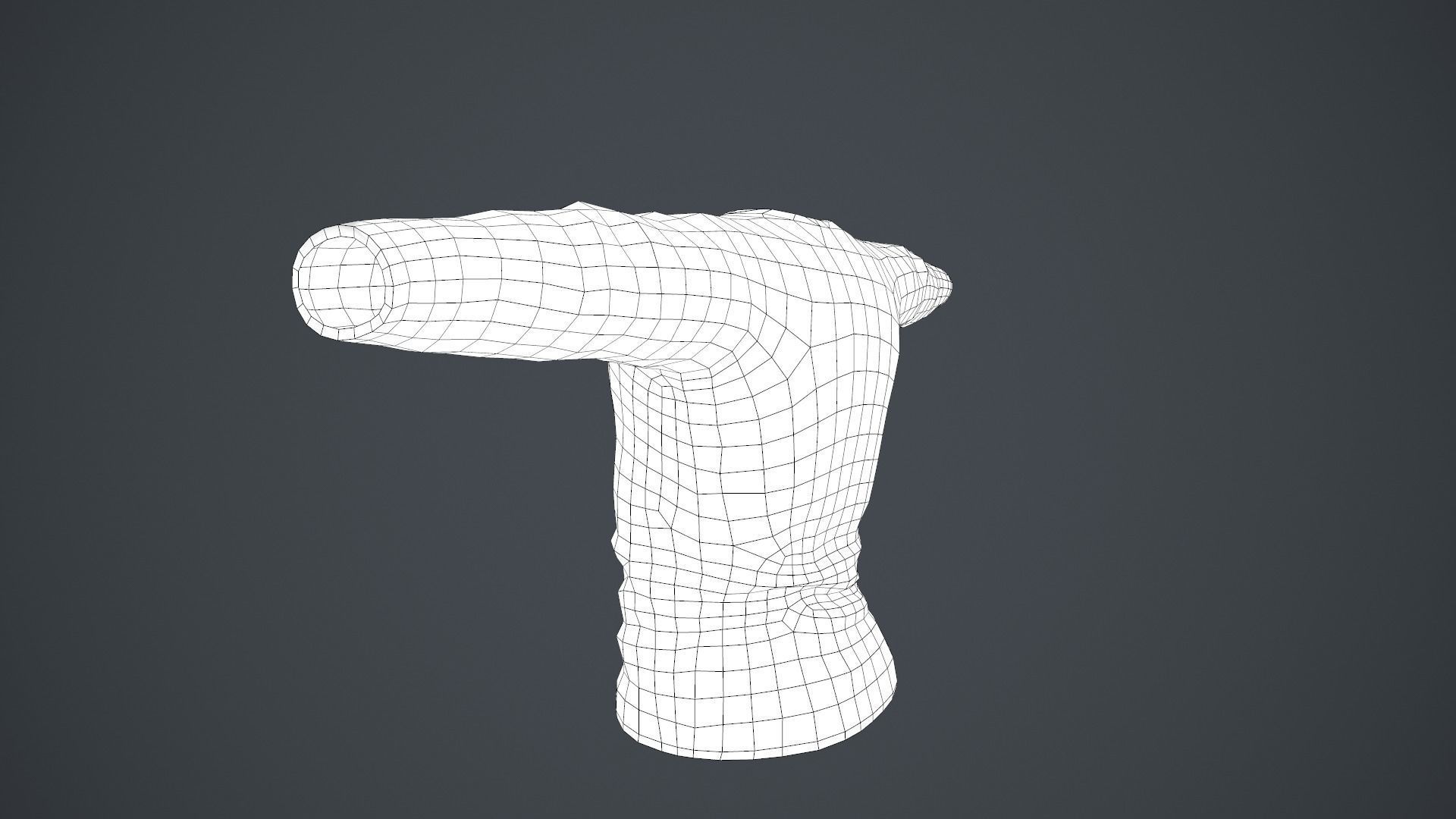 Gray Long Sleeve T-Shirt Low-poly 3D model_17