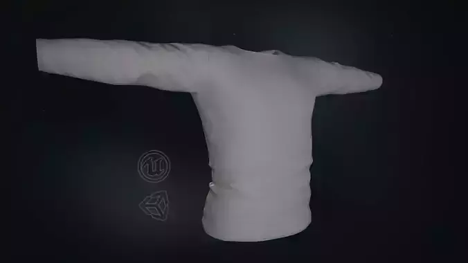 Gray Long Sleeve T-Shirt Low-poly 3D model