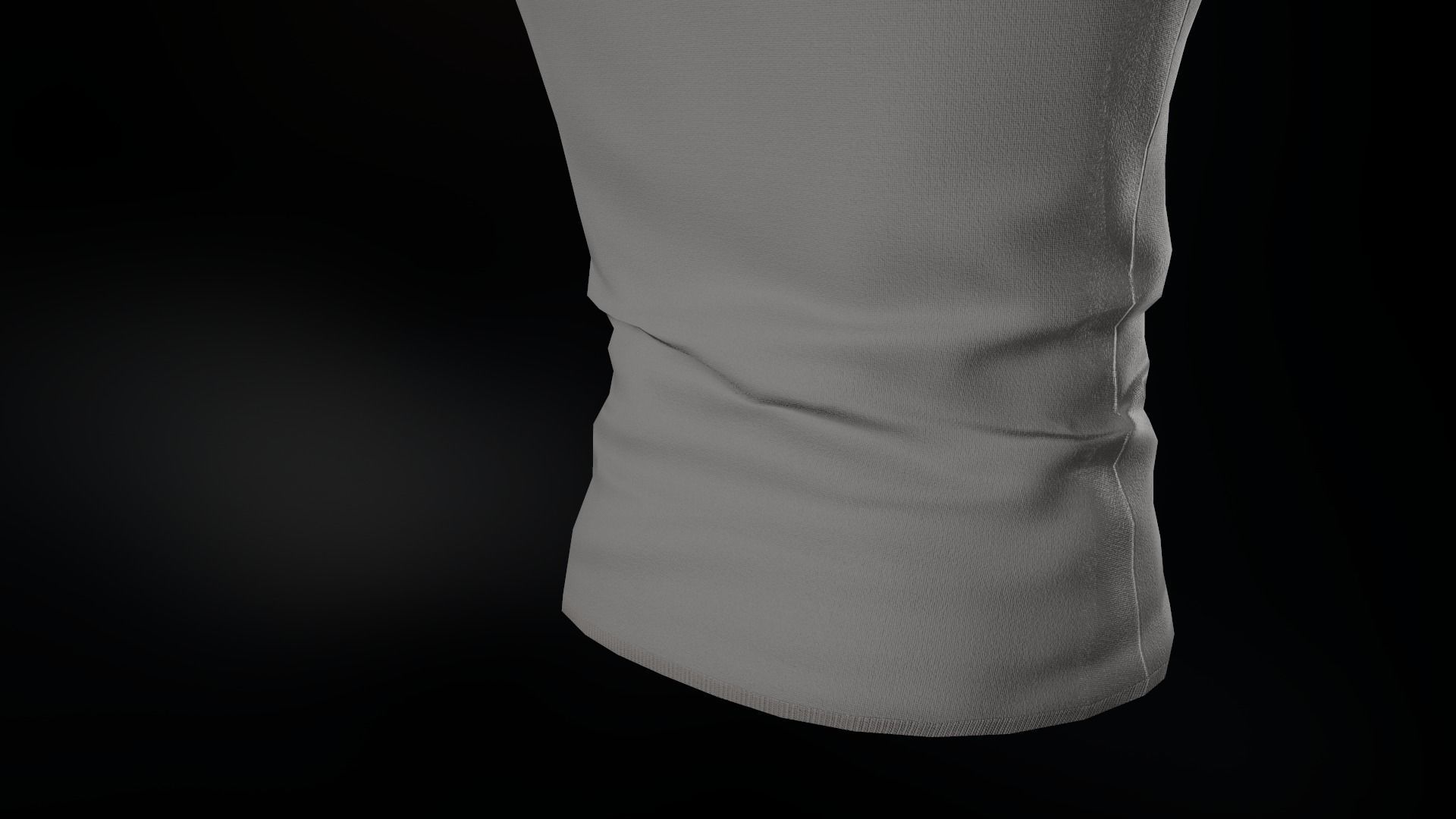 Gray Long Sleeve T-Shirt Low-poly 3D model_9