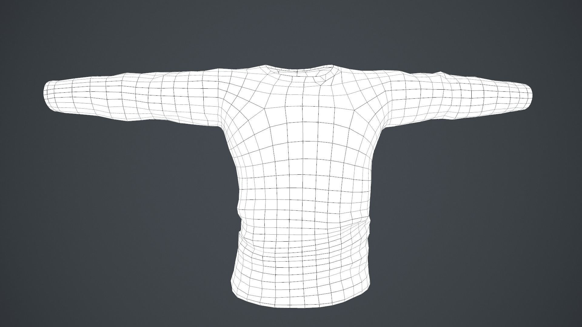Gray Long Sleeve T-Shirt Low-poly 3D model_15