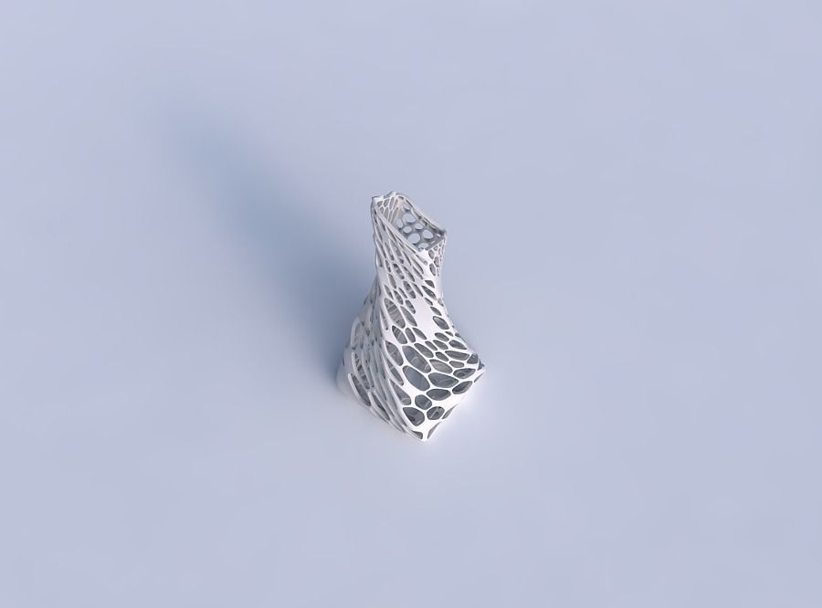 Vase twisted squeezed and bent quadratic 2 with twisted dense... 3D print model_1