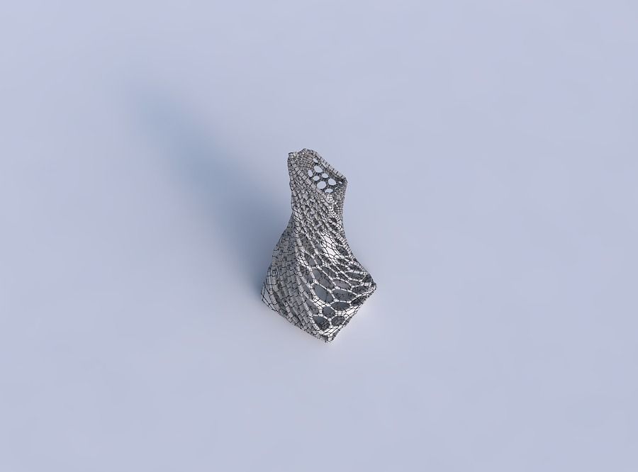 Vase twisted squeezed and bent quadratic 2 with twisted dense... 3D print model_6