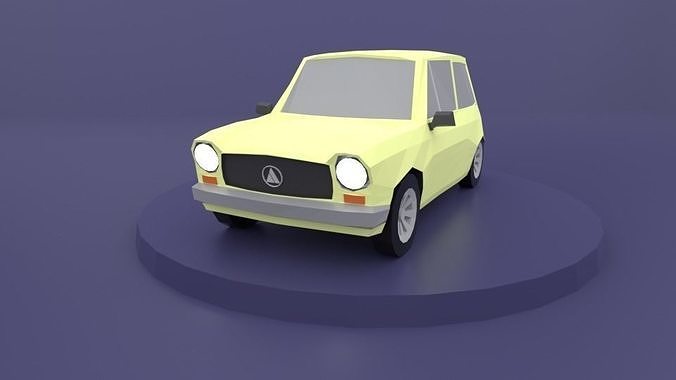 Autobianchi lowpoly 3D model mercedes car Low-poly 3D model