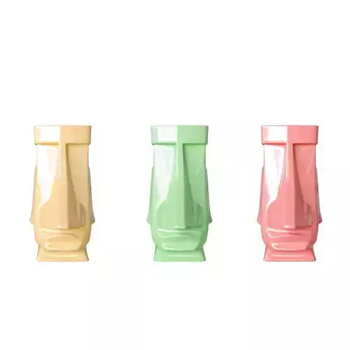 Moai head glass 3D model