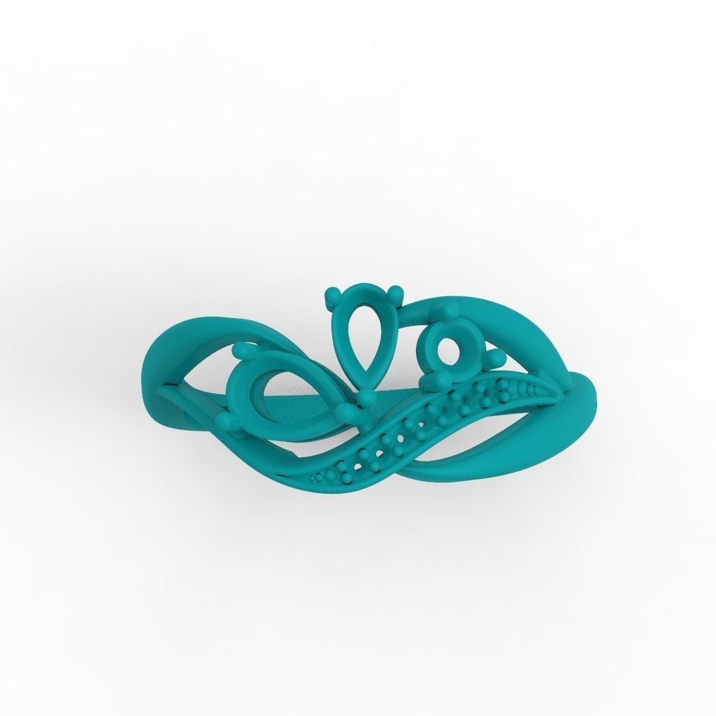Women ring with gems and diamonds 3dm stl 3D print model_23
