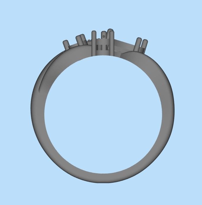 Women ring with gems and diamonds 3dm stl 3D print model_27