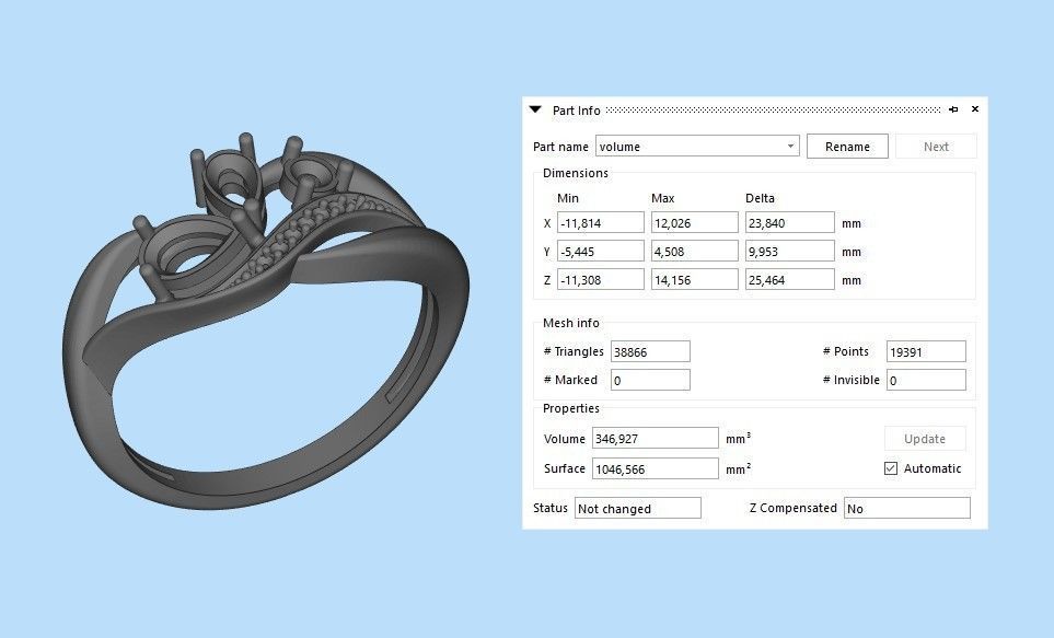 Women ring with gems and diamonds 3dm stl 3D print model_28