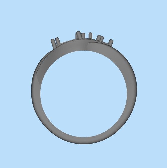 Women ring with gems and diamonds 3dm stl 3D print model_30