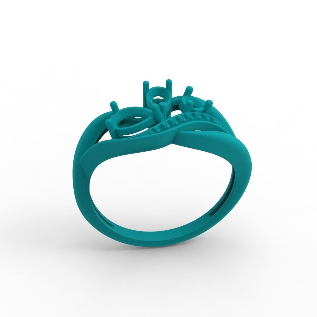 Women ring with gems and diamonds 3dm stl 3D print model_24