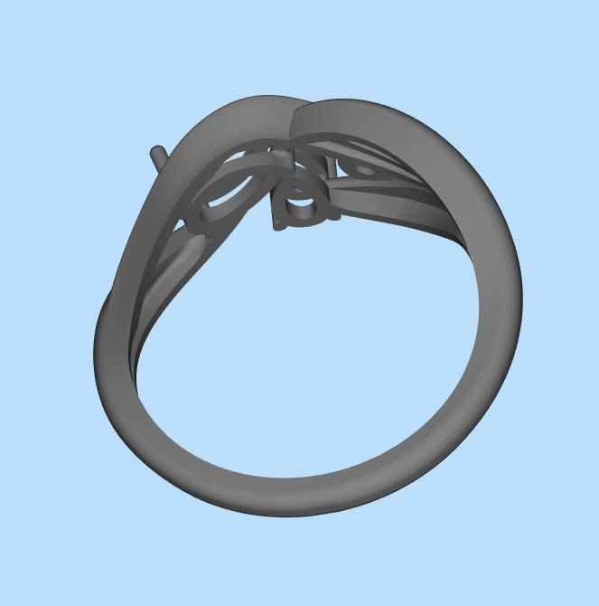 Women ring with gems and diamonds 3dm stl 3D print model_34