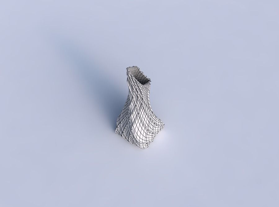 Vase twisted squeezed and bent quadratic 2 with wavy sparse e... 3D print model_6