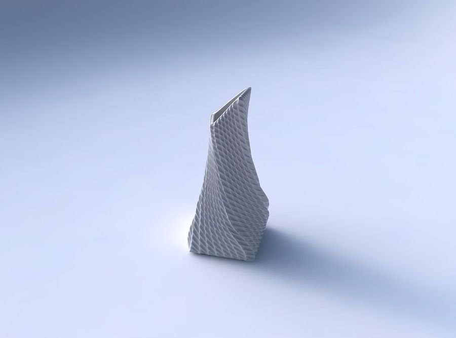 Vase twisted squeezed and bent quadratic with bent extruded p... 3D print model_3