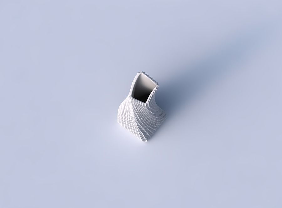 Vase twisted squeezed and bent quadratic with bent extruded p... 3D print model_2