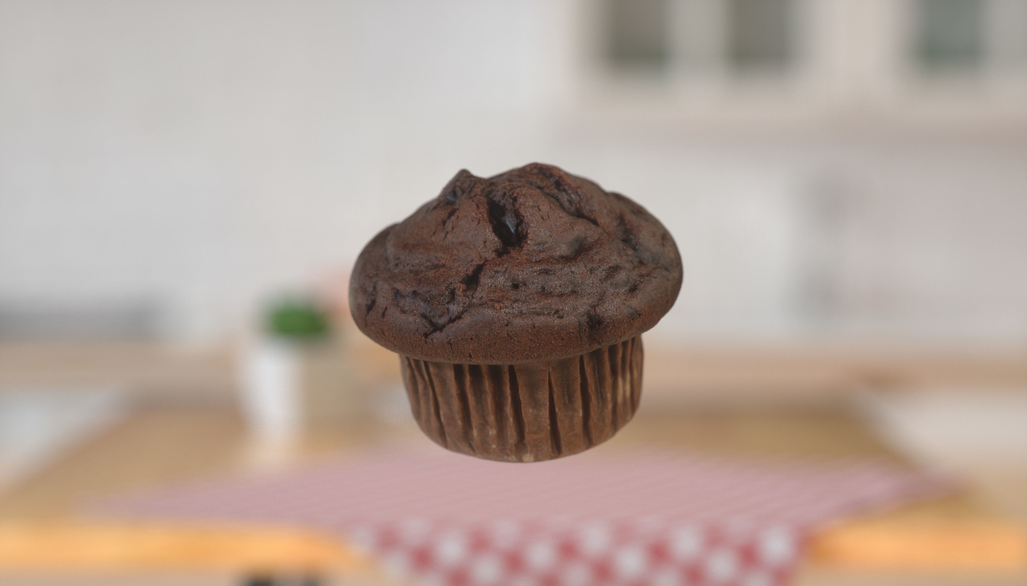 Muffin Dark chocolate photoscan Low-poly 3D model_3