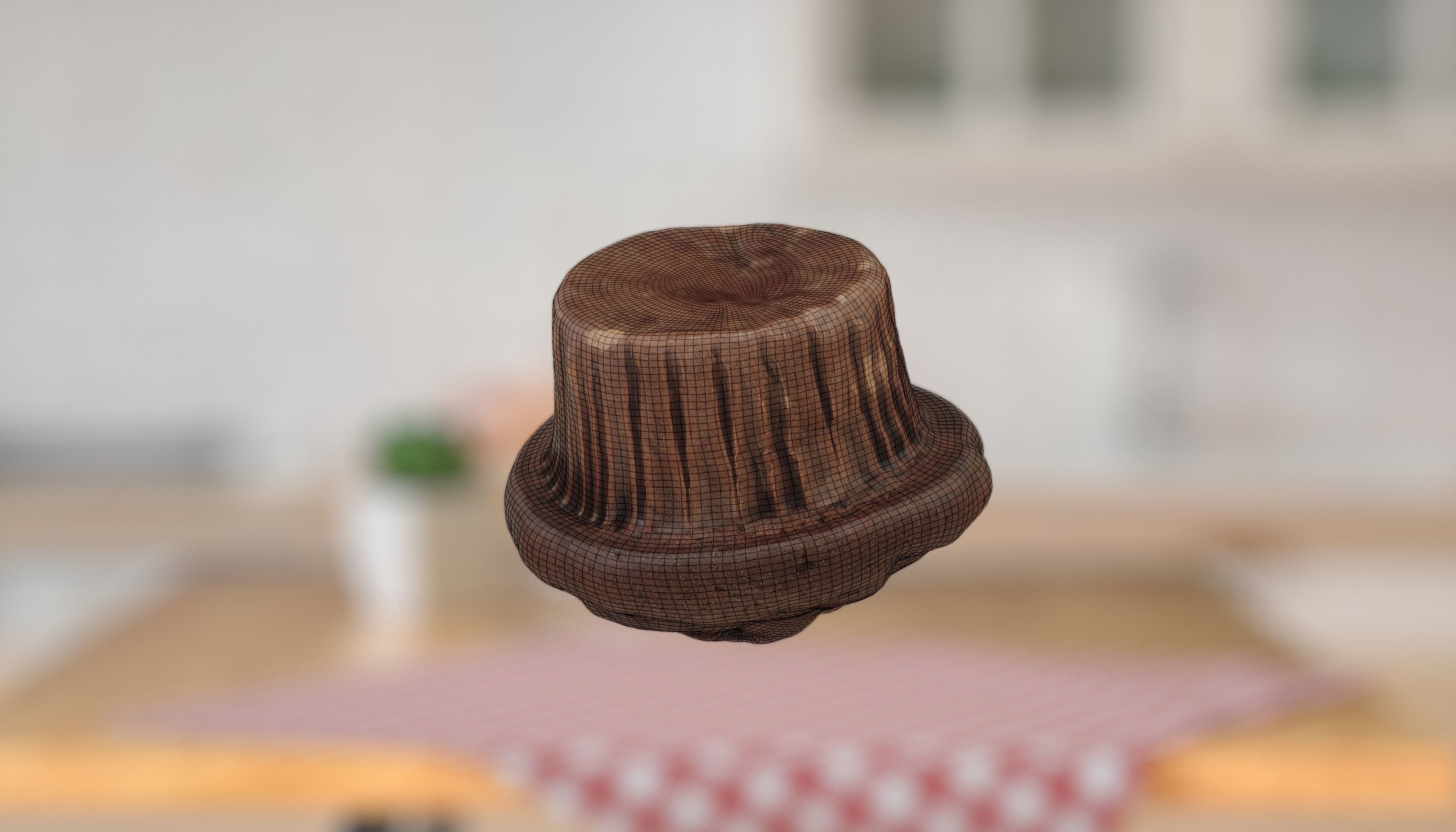 Muffin Dark chocolate photoscan Low-poly 3D model_7