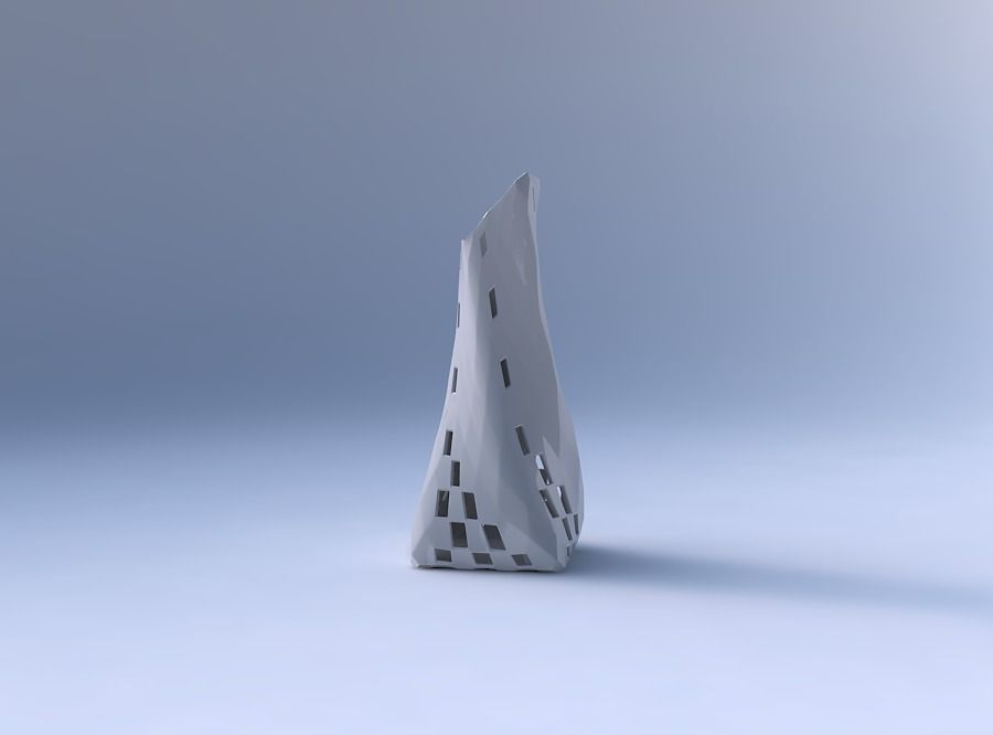 Vase twisted squeezed and bent quadratic with checker grid la... 3D print model_4