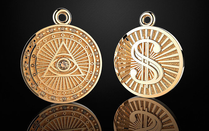 pendant dollar sign  18d 3D print model