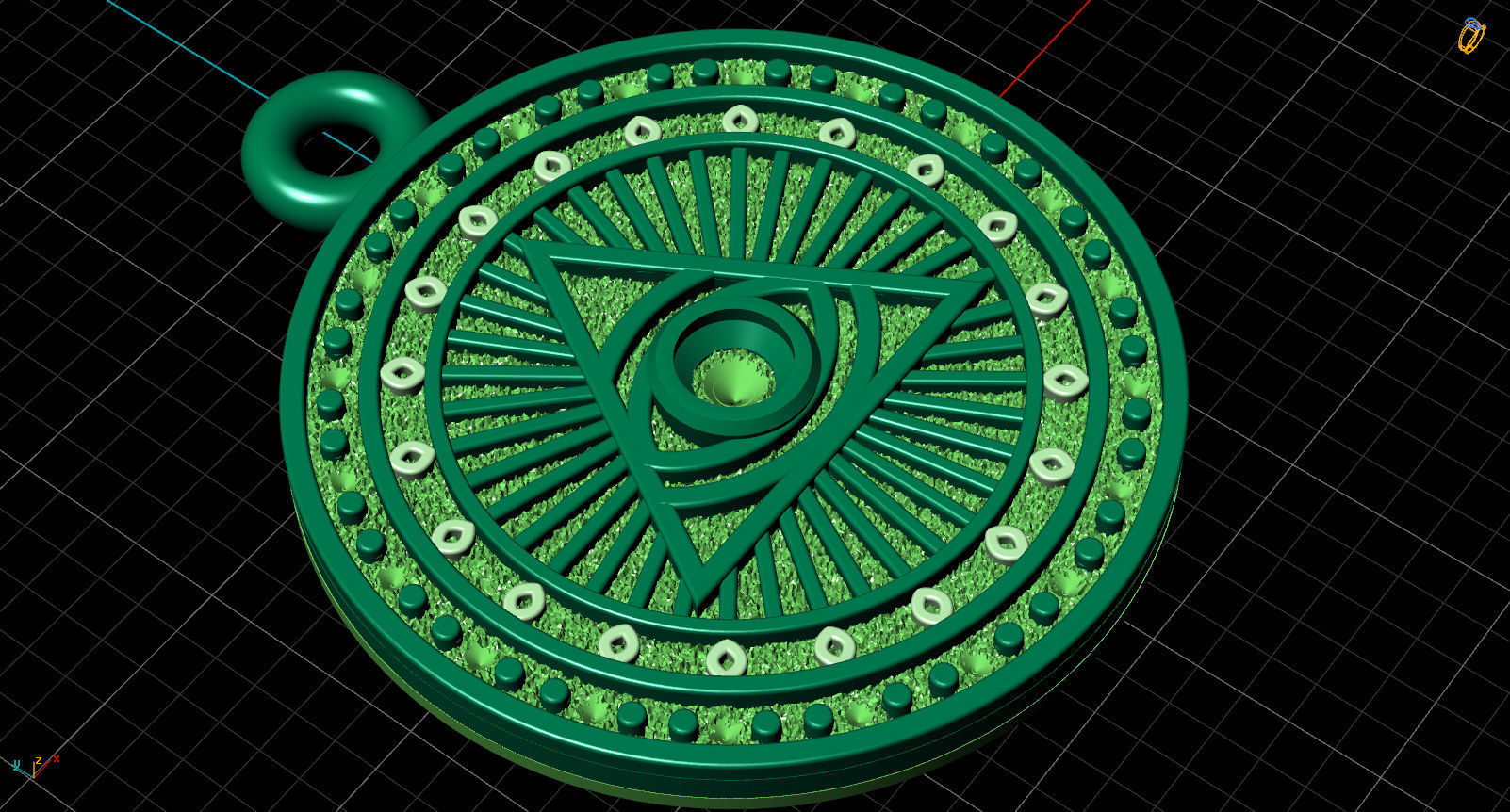 pendant dollar sign  18d 3D print model_12