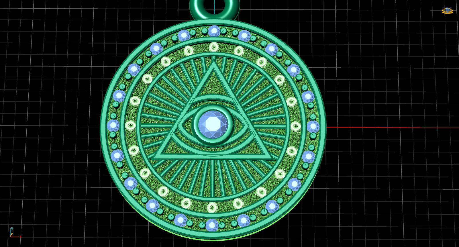 pendant dollar sign  18d 3D print model_10