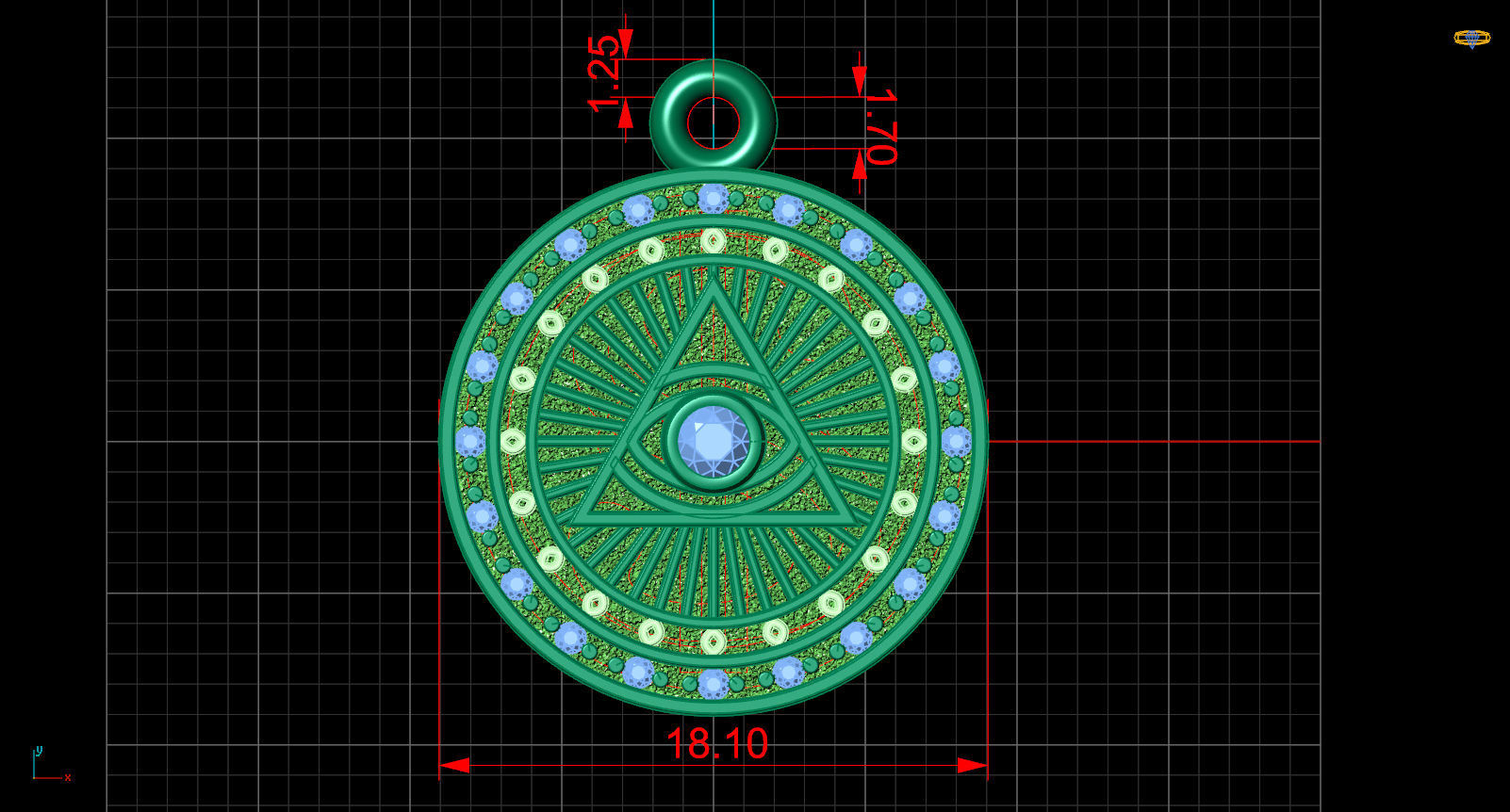 pendant dollar sign  18d 3D print model_5