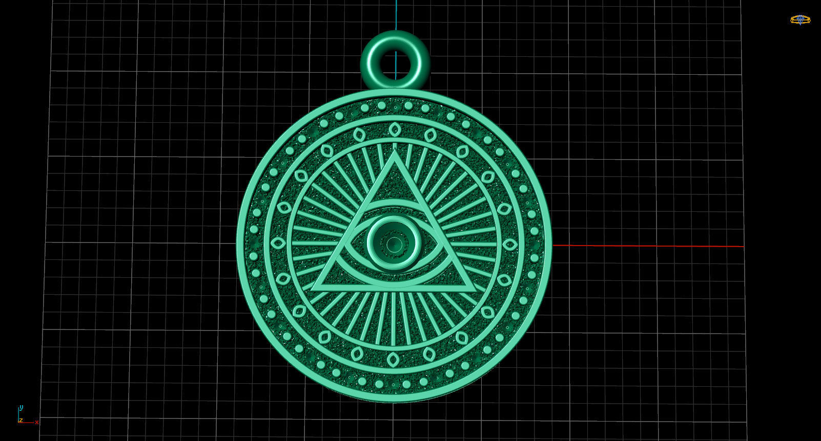 pendant dollar sign  18d 3D print model_14