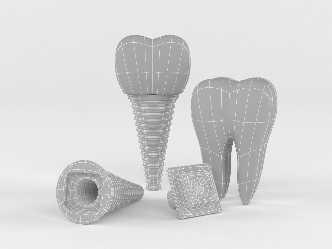 Tooth Implants 3D model_5