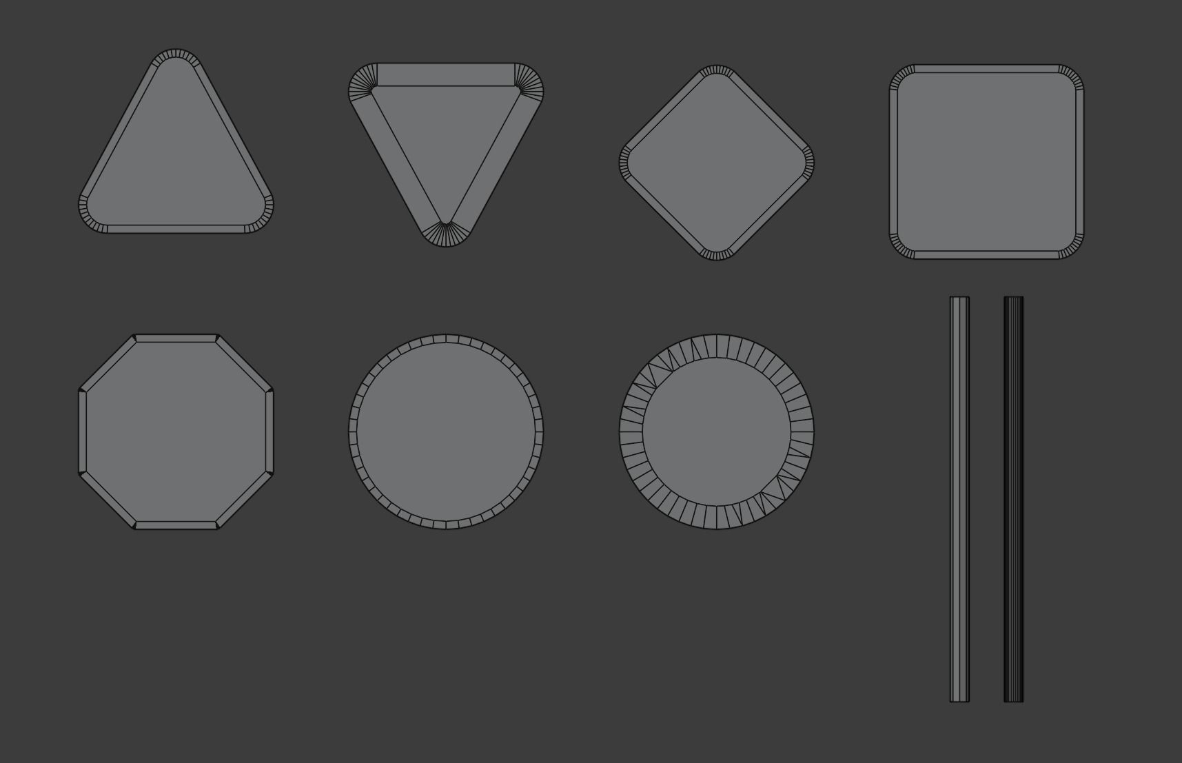 Set of signs Low-poly 3D model_7