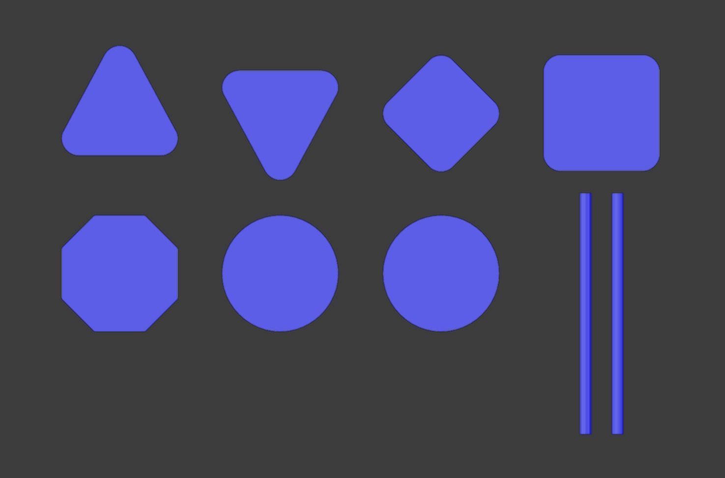 Set of signs Low-poly 3D model_5