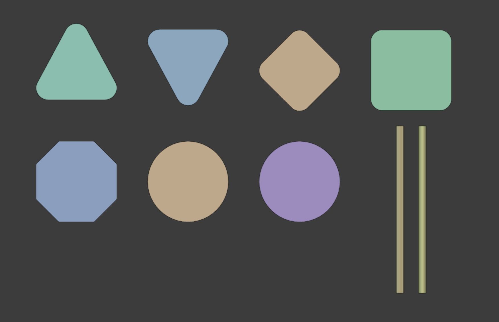 Set of signs Low-poly 3D model_4