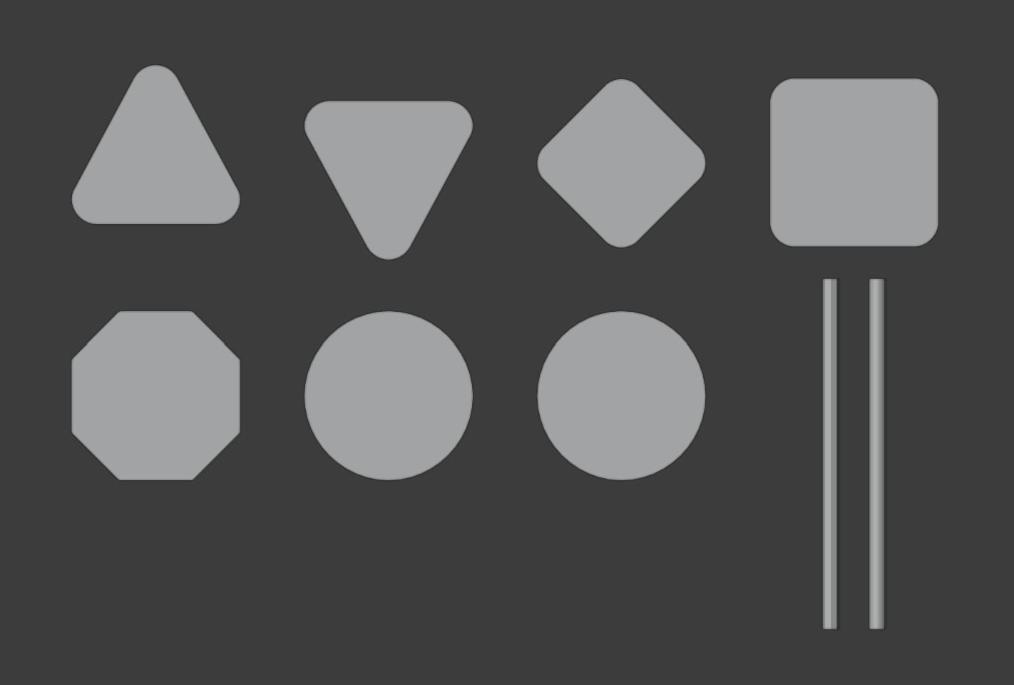 Set of signs Low-poly 3D model_3